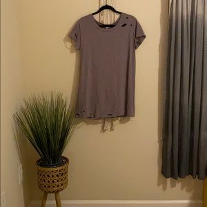 Distressed Oversized Brown Top